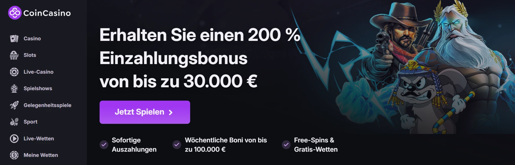 Coincasino Willkommensbonus Angebot