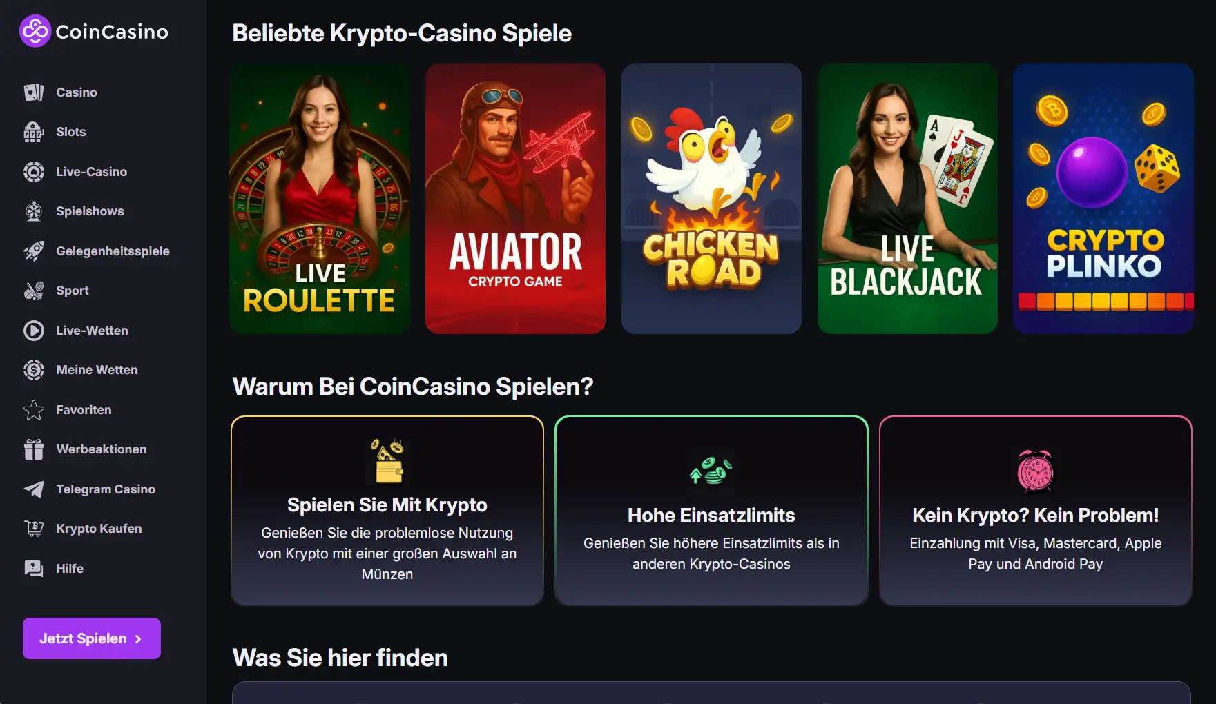 Coincasino neue Casino Plattform