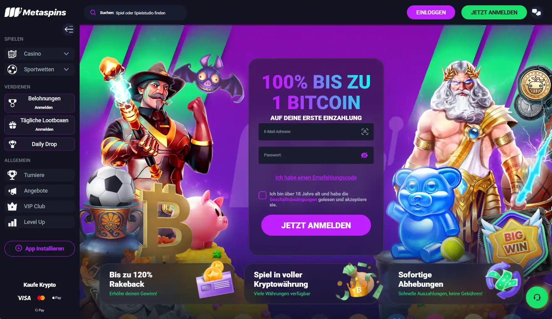 Metaspins neues Online Casino